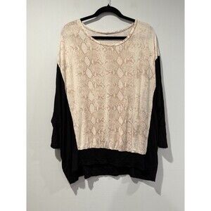 Michael Lauren Top Womens XS/S Oversized Snakeskin Print Stretch Indie Boho